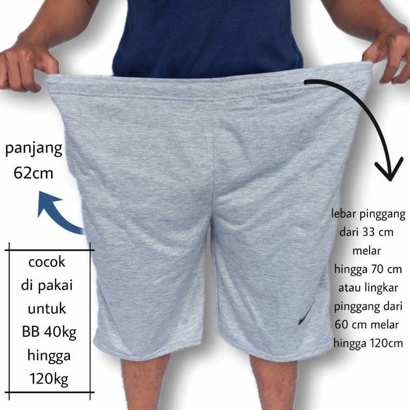 Celana Pendek Kolor Boxer Super Jumbo Big Size Pria Dan Wanita Bahan Kaos Babytery