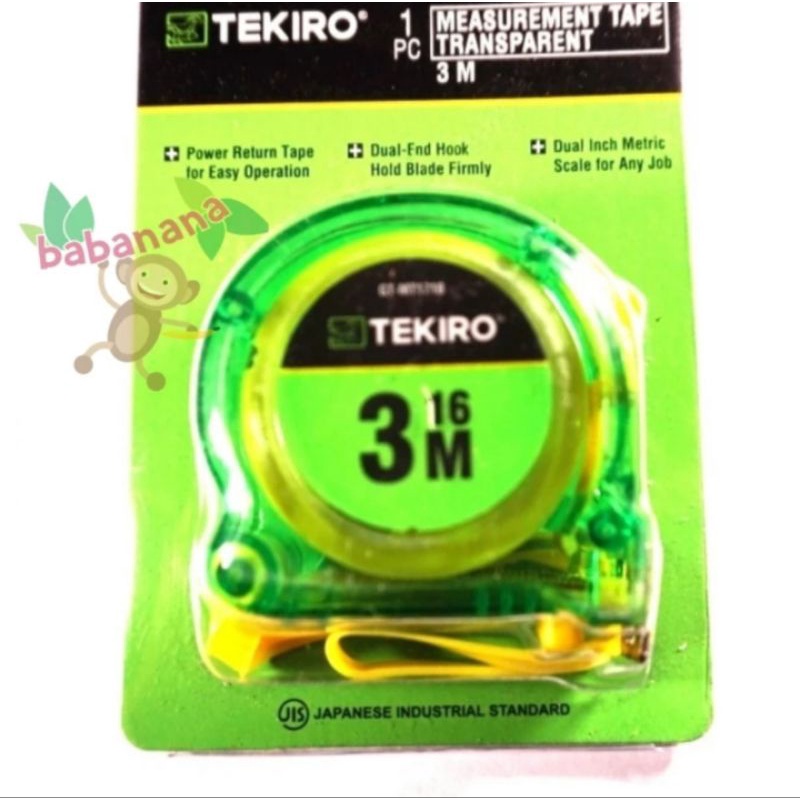 Tekiro meteran transparan 3 Meter 3m 300cm original measure tape