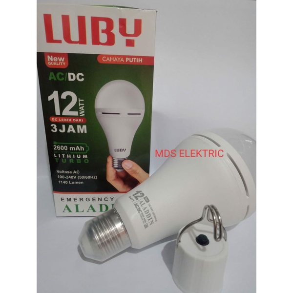 LAMPU LED LUBY ALADDIN 12 WATT EMERGENCY / LAMPU LED AC DC 12 WATT