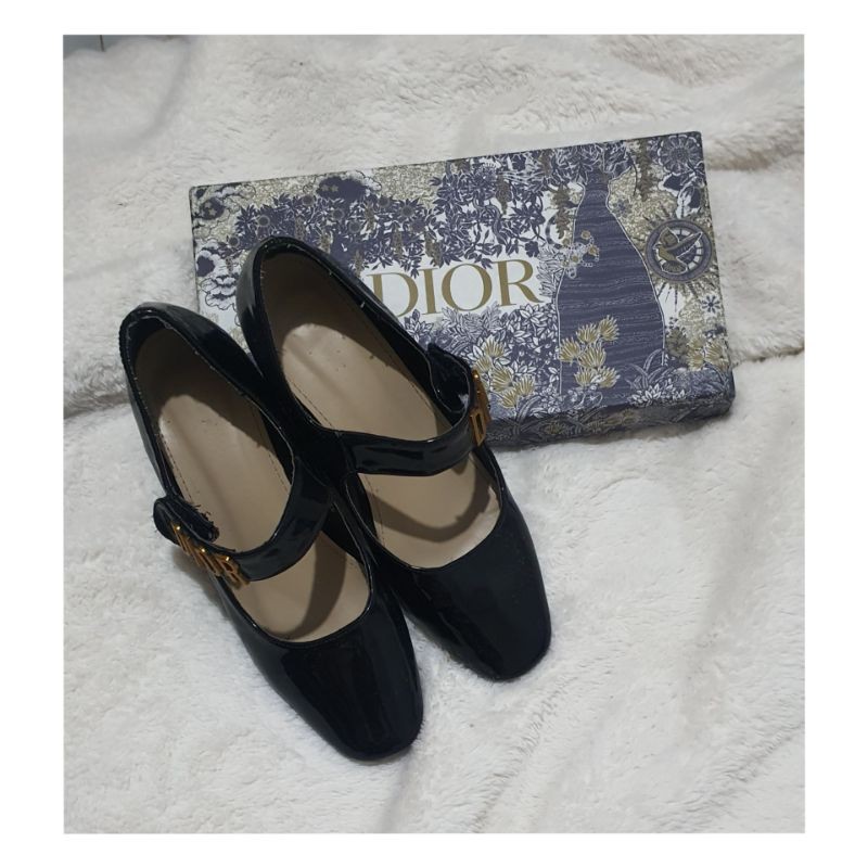 sepatu dior balerina hak kotak premium preloved