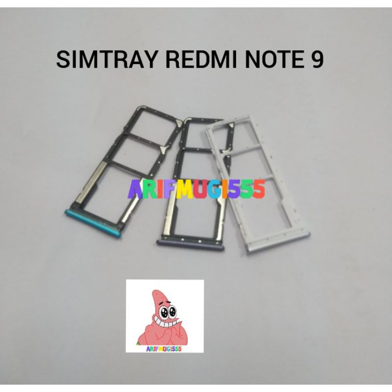 Simtray Simcard Slot Sim Tempat Kartu Tutup Sim Xiaomi Redmi Note 9 Original