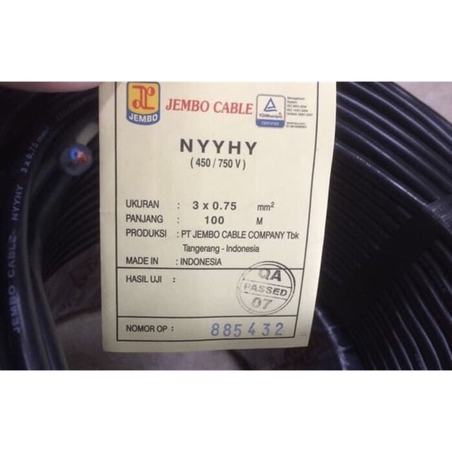 KABEL JEMBO NYYHY 3x0.75 3x0,75 3 x 0,75 3 x 0.75 JEMBO 100M 100 METER