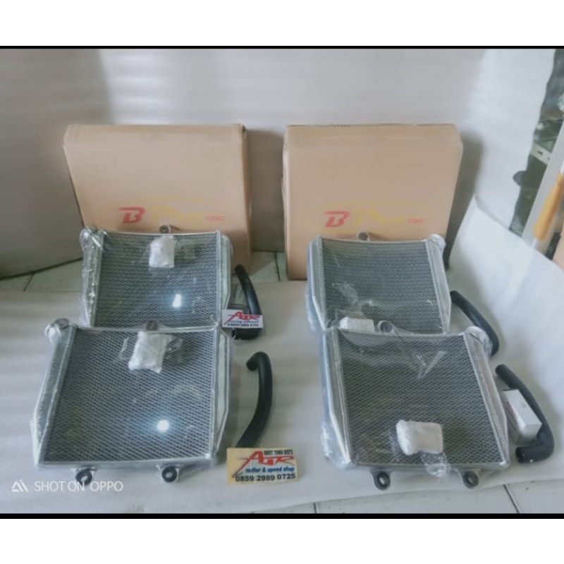 Radiator Bpro B pro Racing ORIGINAL Aluminium Melengkung Kawasaki Ninja R RR SS ZX Victor Adem stand