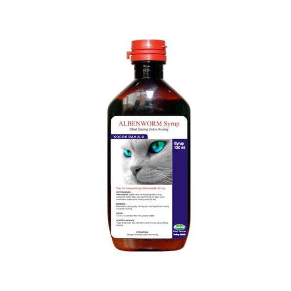 Albenworm Syrup for Cat 120ml Obat Cacing untuk Kucing 120 ml