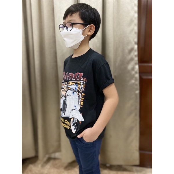 Kaos anak laki-laki vespa putih / kaos anak tanggung / shalch trendy