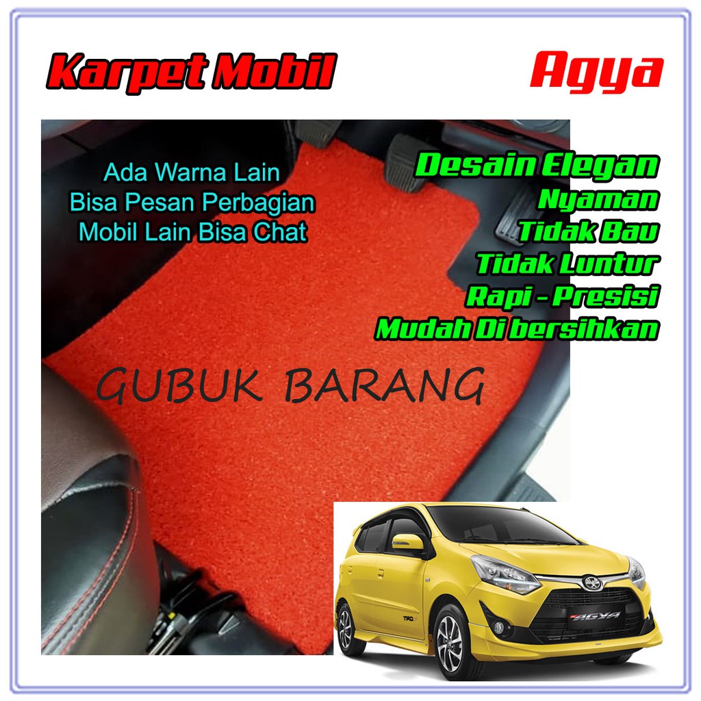 Karpet Mobil Premium Toyota Agya / Karpet Mie Agya / Karpet Bihun Agya