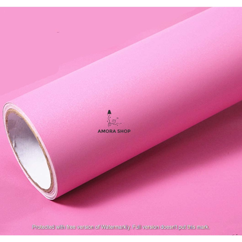 Wallpaper Dinding Polos Pink 9m s/d 10m x 45cm