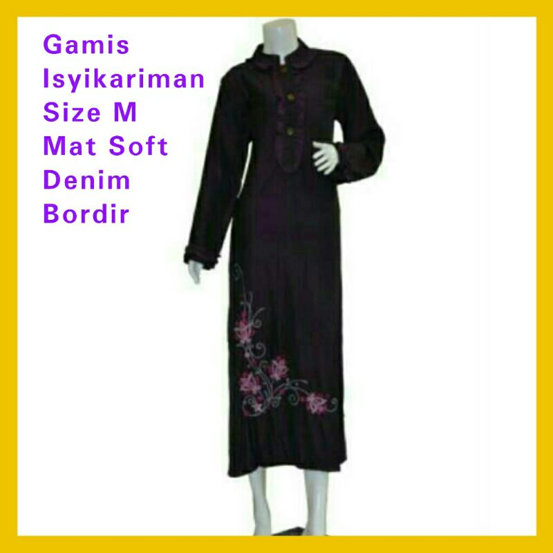 Gamis Syari Dress Soft Denim Isykariman hn