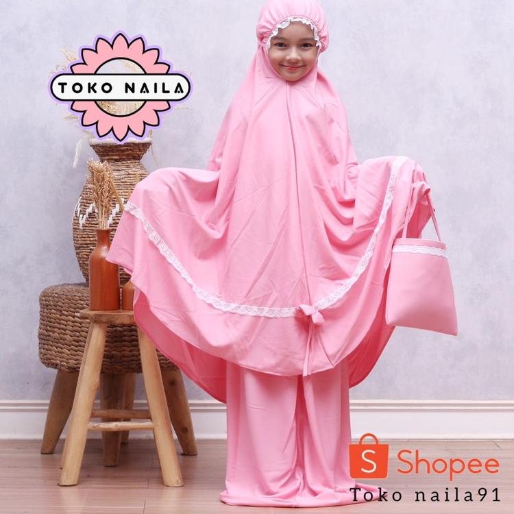 Terlaris.. Mukena Anak Renda Usia 5 - 7 Tahun Jersey Zoya