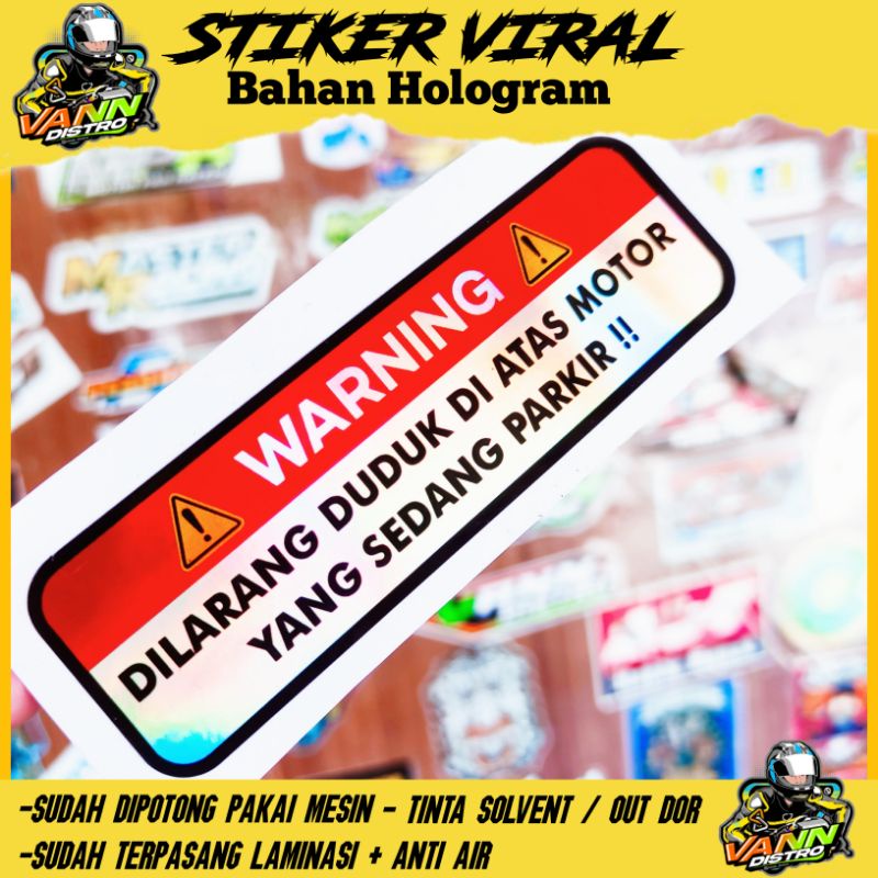 stiker warning dilarang duduk