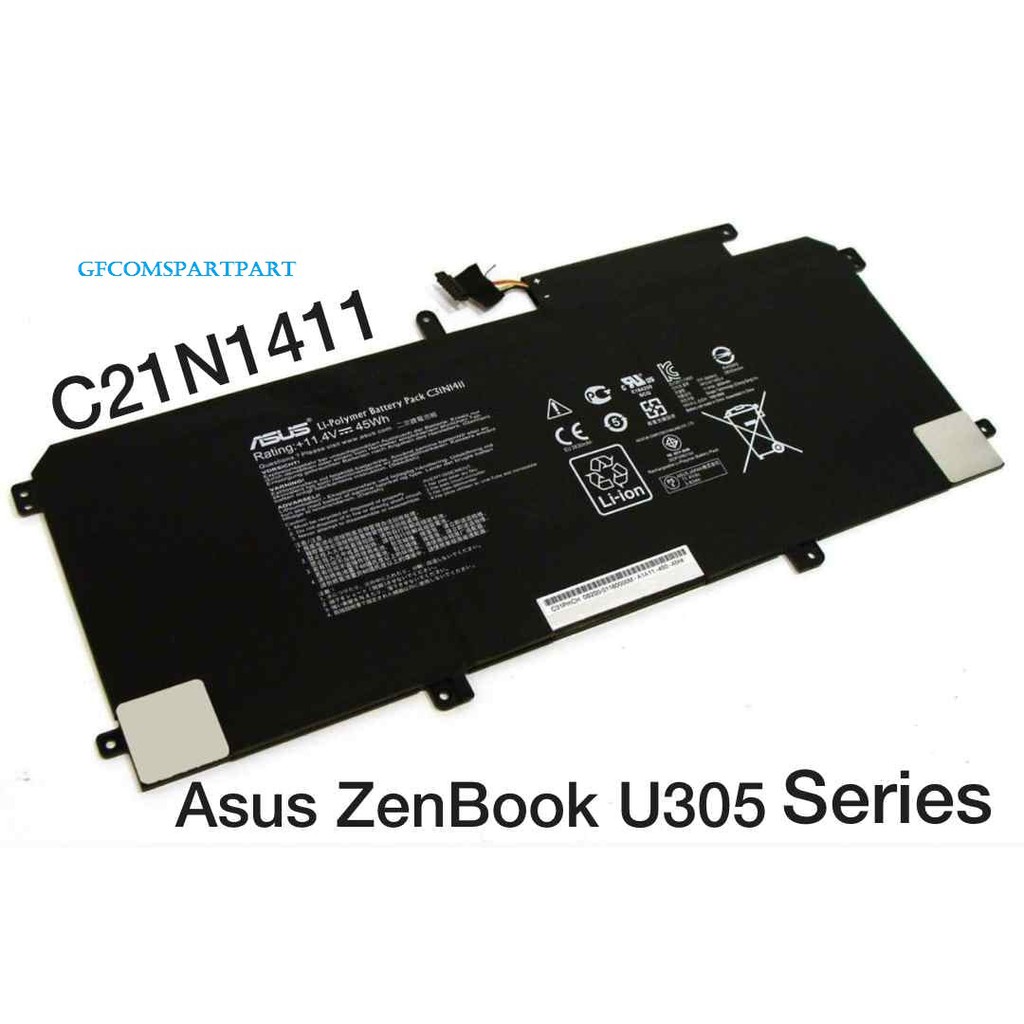 ORIGINAL BATERAI LAPTOP ASUS C21N1411 For ASUS U305F U305L U305 305F U305FA5Y10  U305FA5Y71