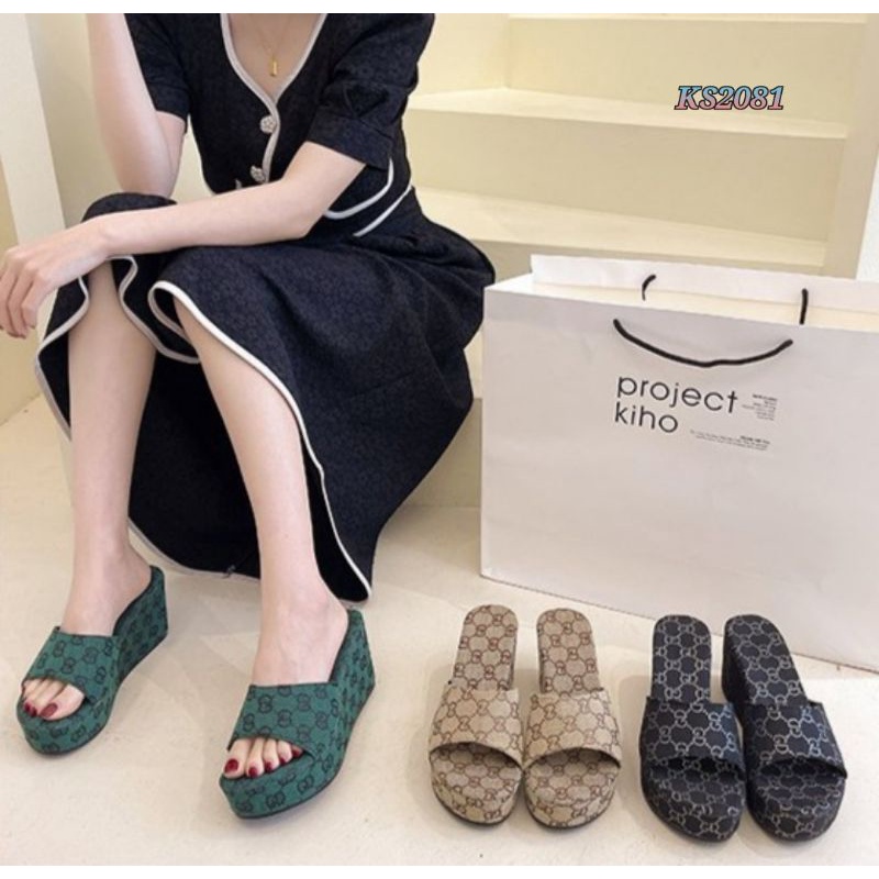 KANOSUE FASHION GG SANDAL HIGH WEDGES KS2081 IQ