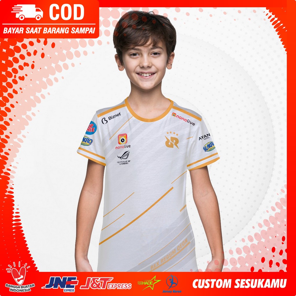 (COD) Baju Kaos Jersey RRQ Anak 2-11 eSPORT Team RRQ Terbaru 2020 Free Custom Nama