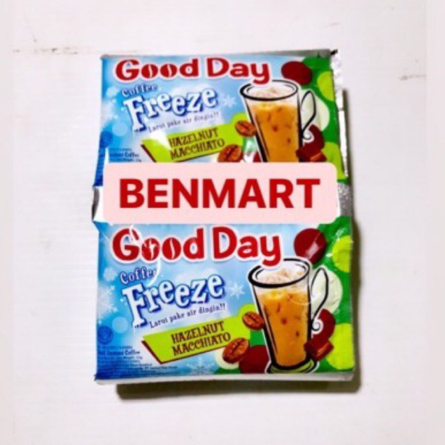 

Good Day Coffee Freeze Hazelnut Macchiato 1 Renceng 10 Sachet Goodday