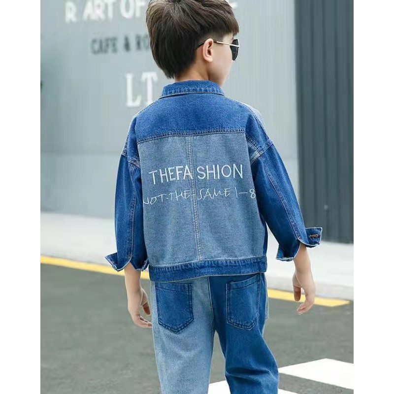 (LOLI-JKT) JK-02 JAKET STELAN IMPORT ANAK UNISEX BAHAN JEANS 110-160