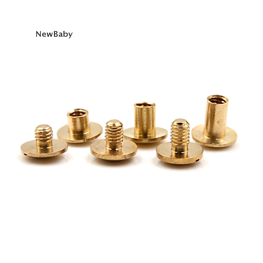 NewBaby 10x Arc Solid Brass Button Stud Screw Nail Screw back Leather Rivet Belt 6mm ID