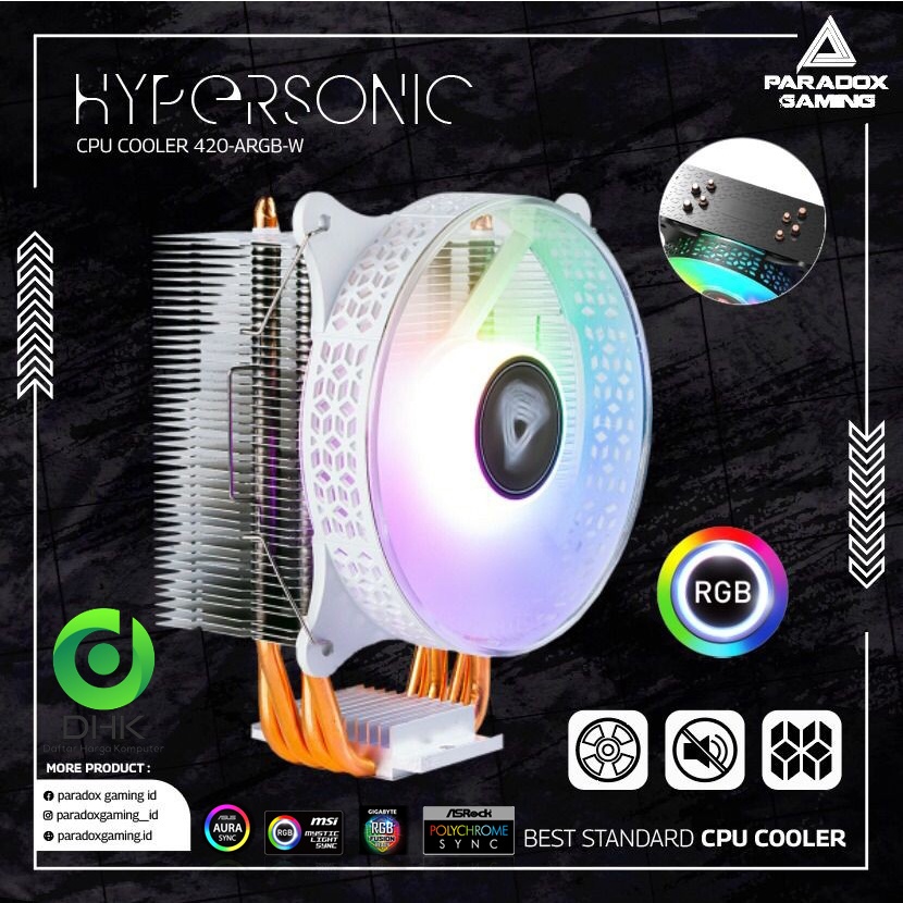 CPU COOLER PARADOX GAMING HYPERSONIC CPU COOLER CL 420 ARGB LED 12CM