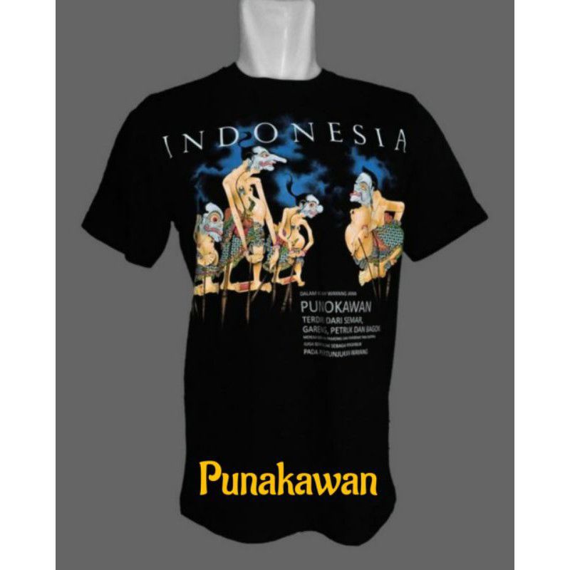 Kaos kirangan wayang /kaos wayang/ punokawan semar gareng petruk bagong/kaos kesenian/kaos wayang golek