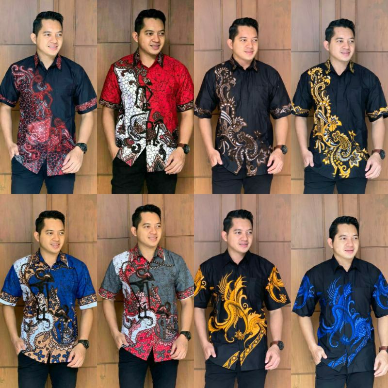 [TERBARU] Batik Pria Lengan Pendek premium BATIK BERKAH HRB026 motif KERATONAN Kode 002 size M L XL