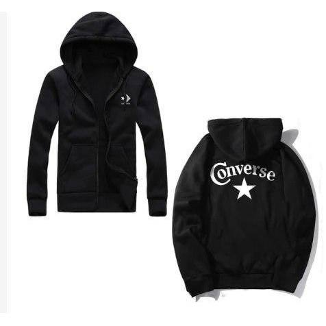 Jaket Zipper Pria Converse Terbaru tersedia ukuran M L XL XXL - M