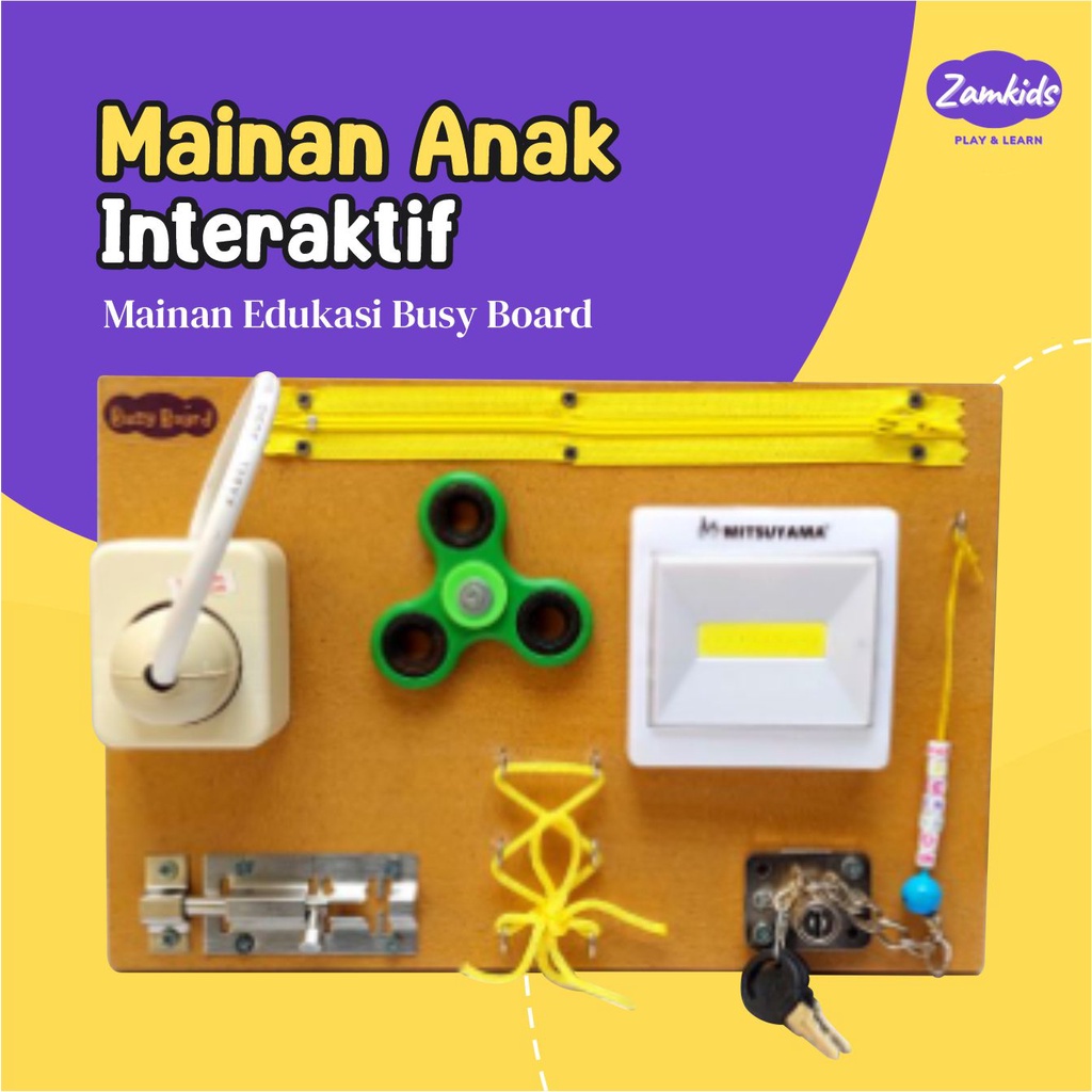 MAINAN MONTESSORI MONTESORI EDUKASI BUSY BOARD BUSYBOARD ASAH MOTORIK ANAK BAYI BALITA MURAH