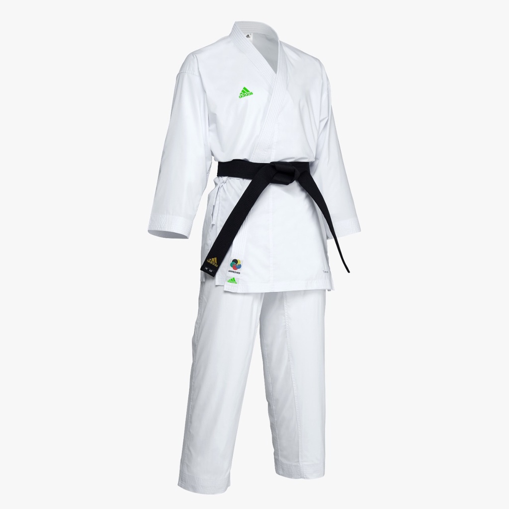 Adidas Karate gi Adilight Logo Hijau (Primegreen) - Adidas Seragam Karate Kumite Original