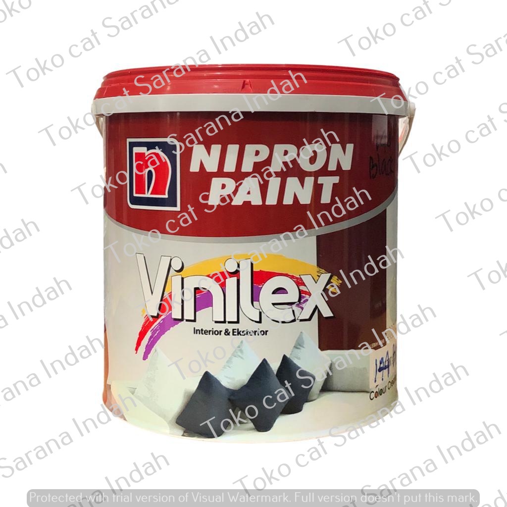 NIPPON PAINT VINILEX BLACK - 5KG CAT TEMBOK INTERIOR CAT TEMBOK DALAM CAT EMBER CAT EMBER BESAR CAT 