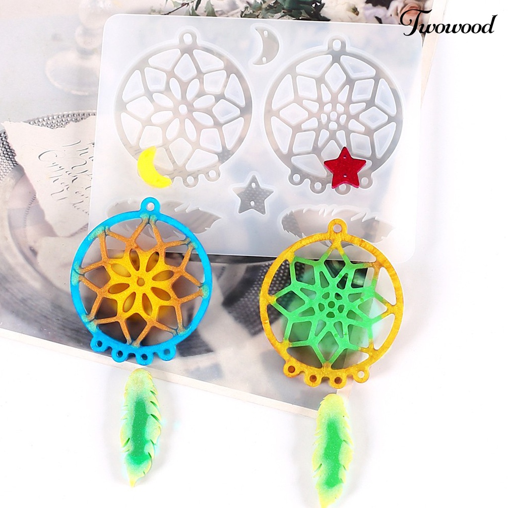 Cetakan Gantungan Kunci Bentuk Dream Catcher Bahan Silikon Untuk Dekorasi Rumah