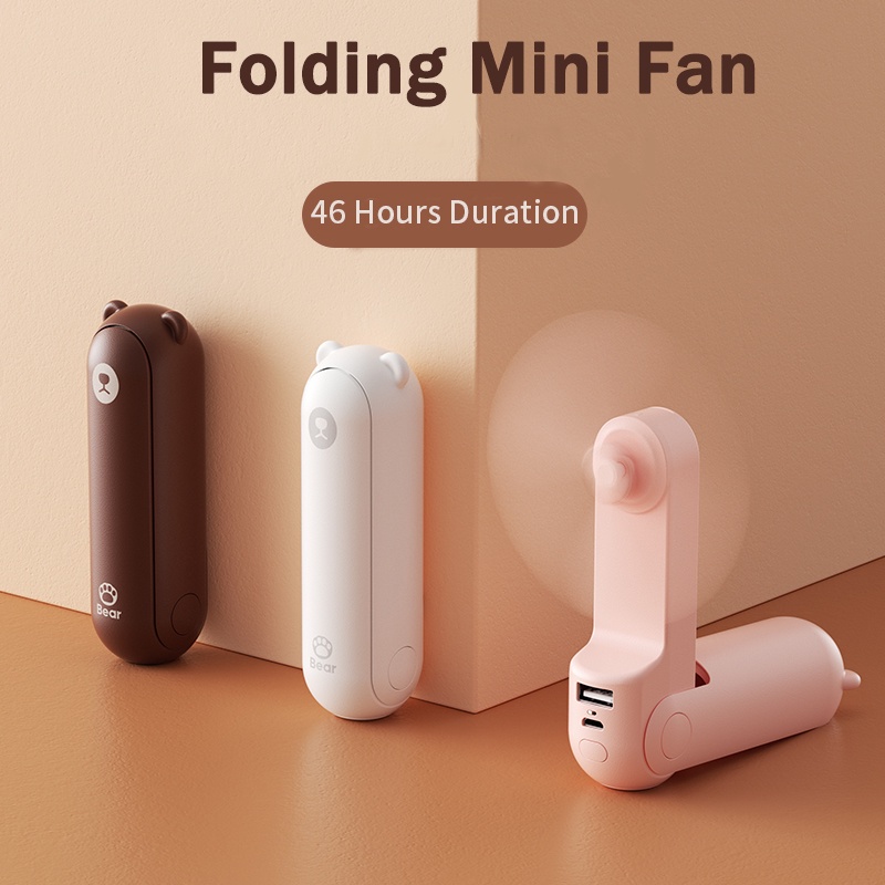 Jisulife Kipas Angin Genggam Mini Portable 4800mAh Charge USB Tidak Berisik Untuk Ventilador