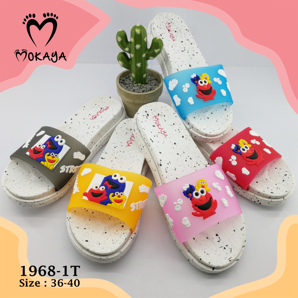 Sandal Slop Wanita Elmo Keren Lucu Terfavorit Import Mokaya / size 36-40 (1968-1T)