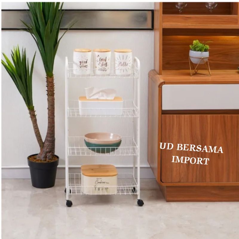 Krishome Rak Troli Serbaguna 4 Susun Storage Trolley