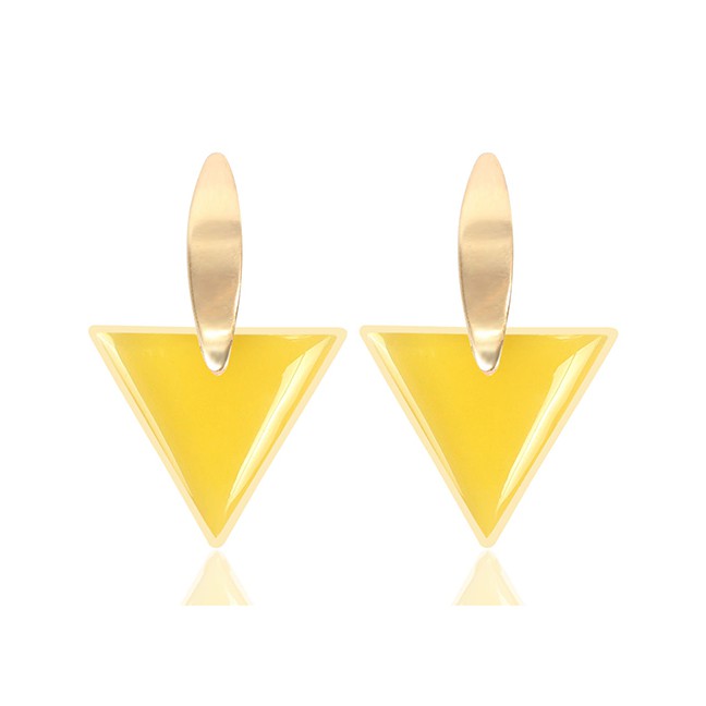 LRC Anting Tusuk Fashion Geometric Triangle Acrylic Earrings F96771