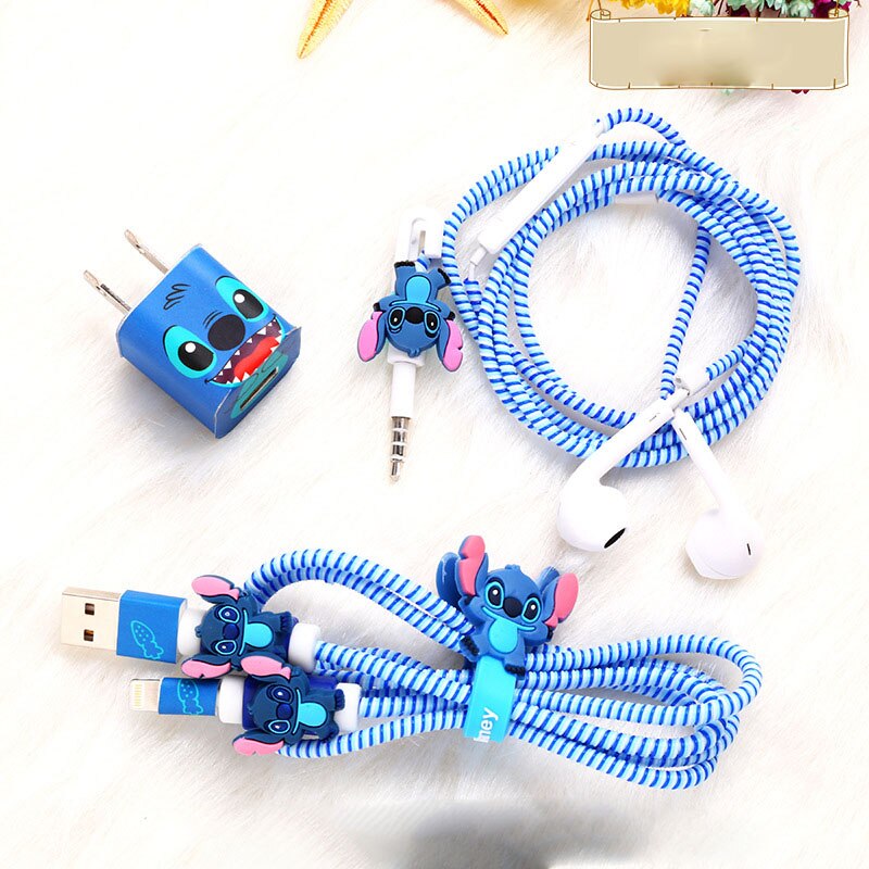 Set Stiker Pelindung Kabel Charger USB Earphone Bentuk Spiral Bahan TPU Untuk iphone