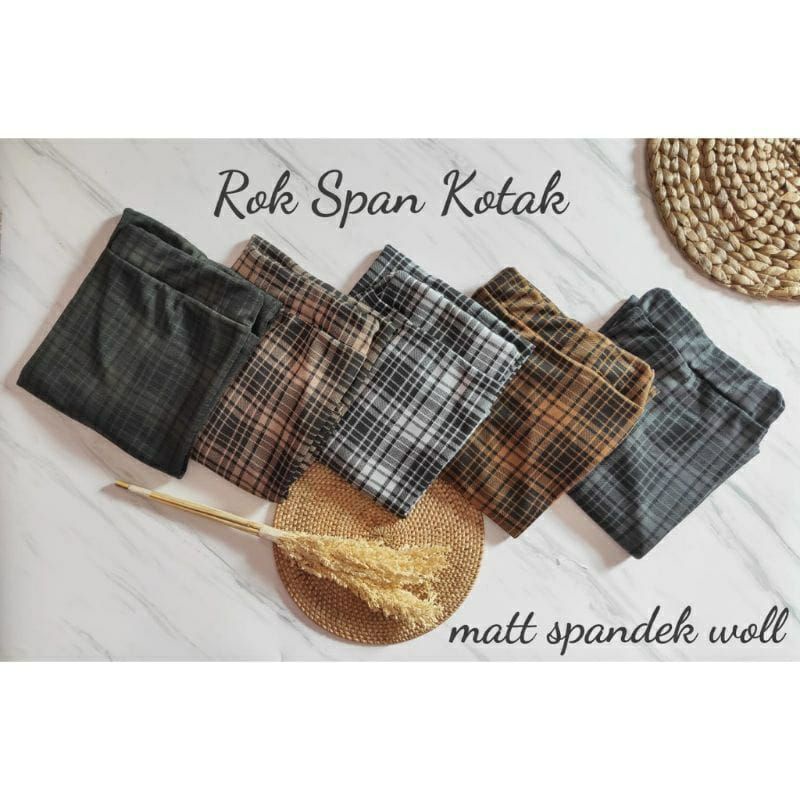 (ROK KOTAK)Rok span motif kotak termurah best seller/rok span korean style 2021