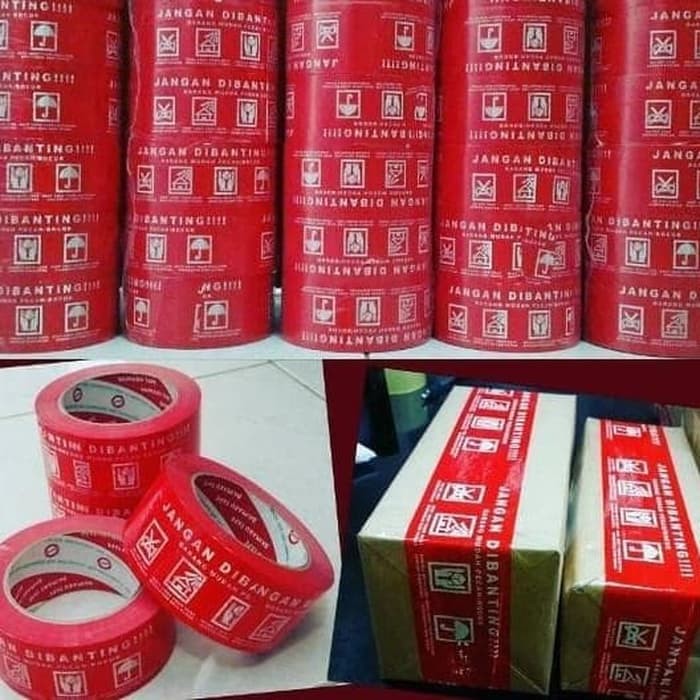 Lakban fragile merah jangan dibanting  Lakban daimaru merah 48mmx100m