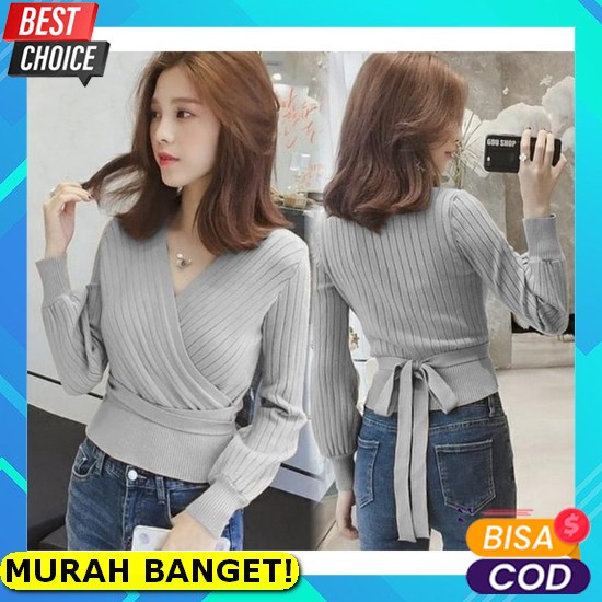 Kemeja 92316 - Atasan Kemeja Wanita Import Lengan Panjang Korea Fashion Terbaru Kekinian Cod - Kelly