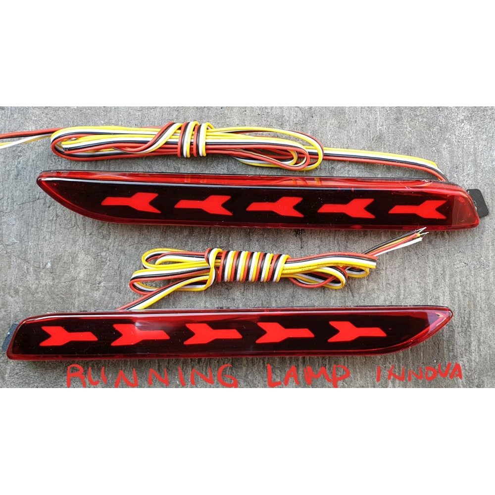 lampu reflektor belakang mata kucing bumper toyota alphard running flash plasma cob