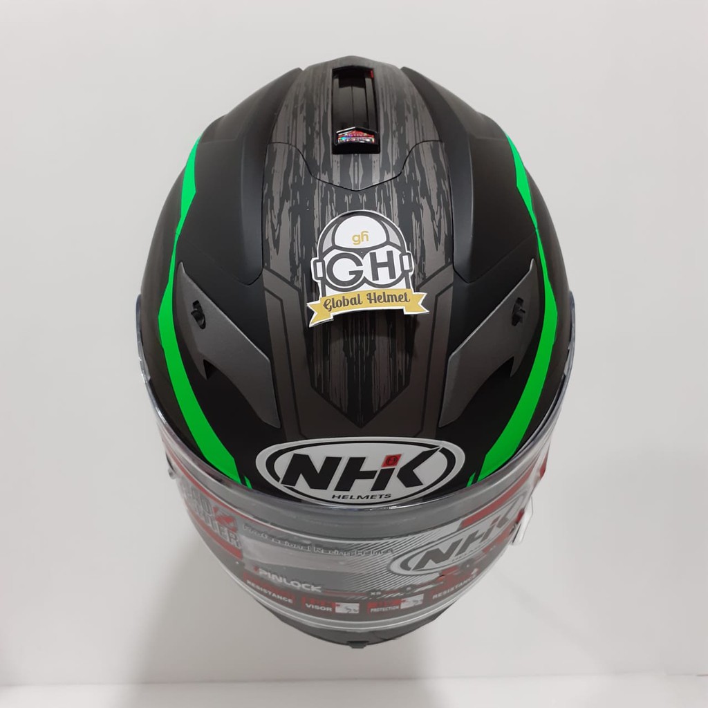 HELM NHK GP1000 AXION FULL FACE MOTIF AXION NHK GP1K BLACK DOFF GREEN