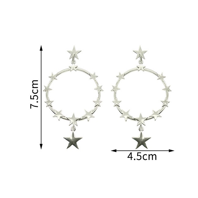 LRC Anting Tusuk Fashion Gold Pentagram Earrings D07683