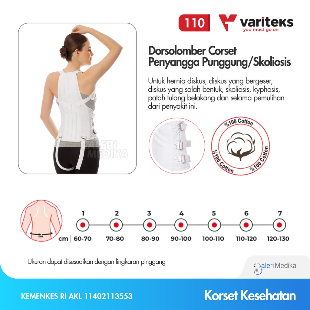 Korset Punggung Variteks 110 Dorsolomber Corset - Untuk Nyeri Akut Tulang Belakang