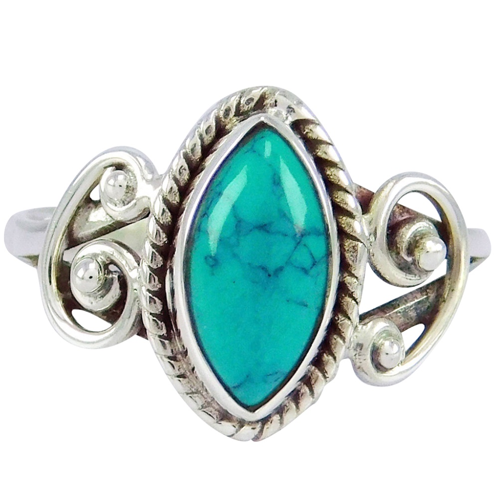 Hu Hu Hu Hu Hu Alat Bantu Pasang Kacamata♡ Cincin Antik Gaya Tibet Aksen Batu Turquoise Untuk Hadiah Wanita