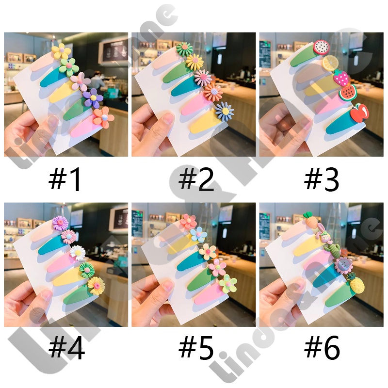 5 Pcs Jepitan Anak Lucu Gaya Korea Model Karakter / Hairpin Rambut-HairClips Anak Perempuan