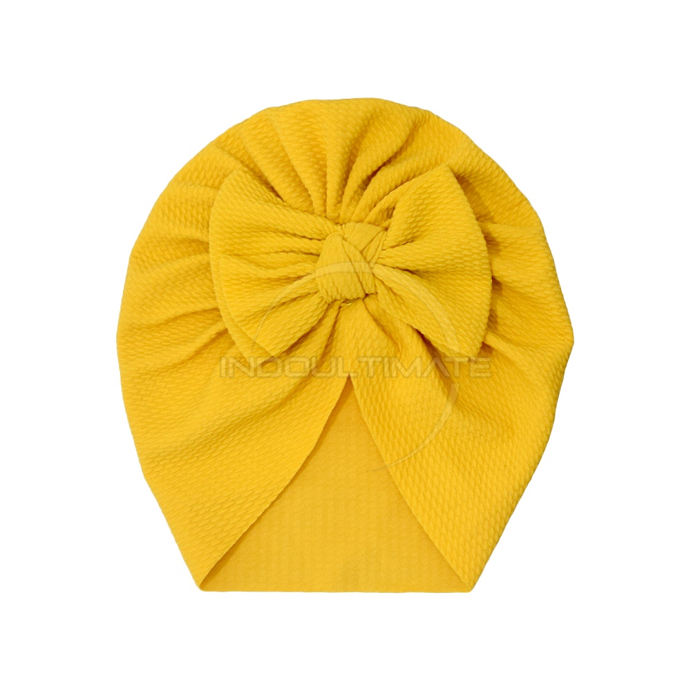 1Pcs Topi Turban Anak Bayi Perempuan PREMIUM TRB-22 kupluk Turban Kerudung Bayi Anak Perempuan Kupluk Bayi Anak Perempuan Penutup Kepala Bayi Anak Perempuan Topi Turban Anak Bayi Balita Cewek Perempuan-YELLOW