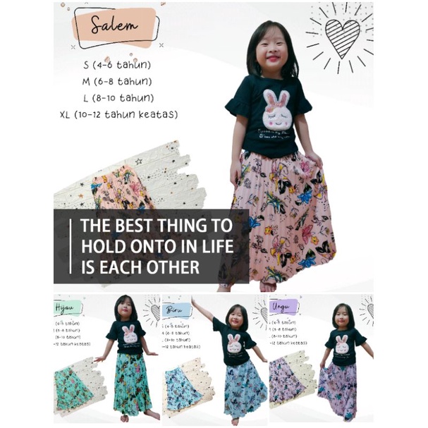 ROK PANJANG PLISKET ANAK usia 1-12 TAHUN Printing Exclusive Super Premium