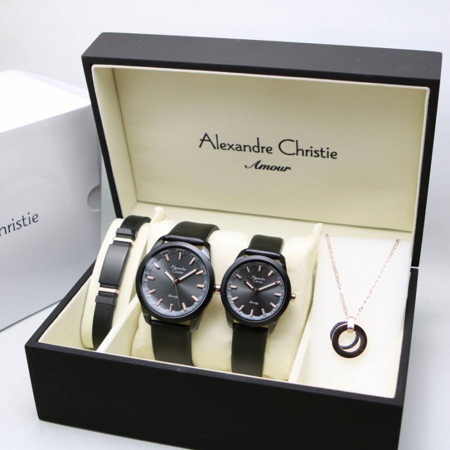 JAM TANGAN ALEXANDRE CHRISTIE AC 8664 / AC8664 BOX SET COUPLE ORIGINAL GARANSI RESMI 1 TAHUN