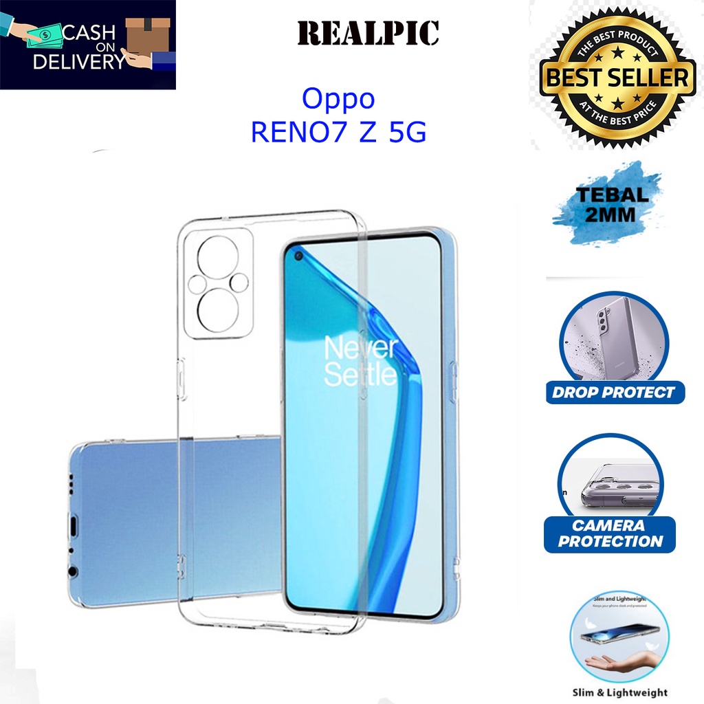 Case OPPO RENO7 Z 5G / Oppo A96 5G Casing Clear HD KETEBALAN 2MM BENING TRANSPARAN TPU Premium Softcase