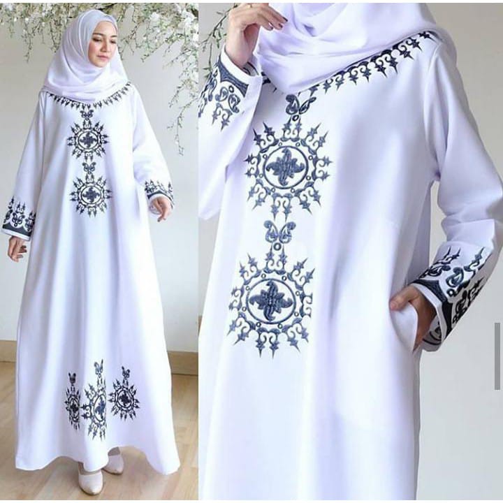 MAN ARAFAH ABAYA DRESS MUSLIM MOSCREPE BORDIR