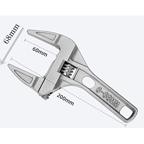 Kunci Inggris Serbaguna FLAT - FLAT Universal Adjustable Wrench 6-68mm Kunci Pipa Ledeng Pas Shok Shock Multifungsi Mini Kepala Besar