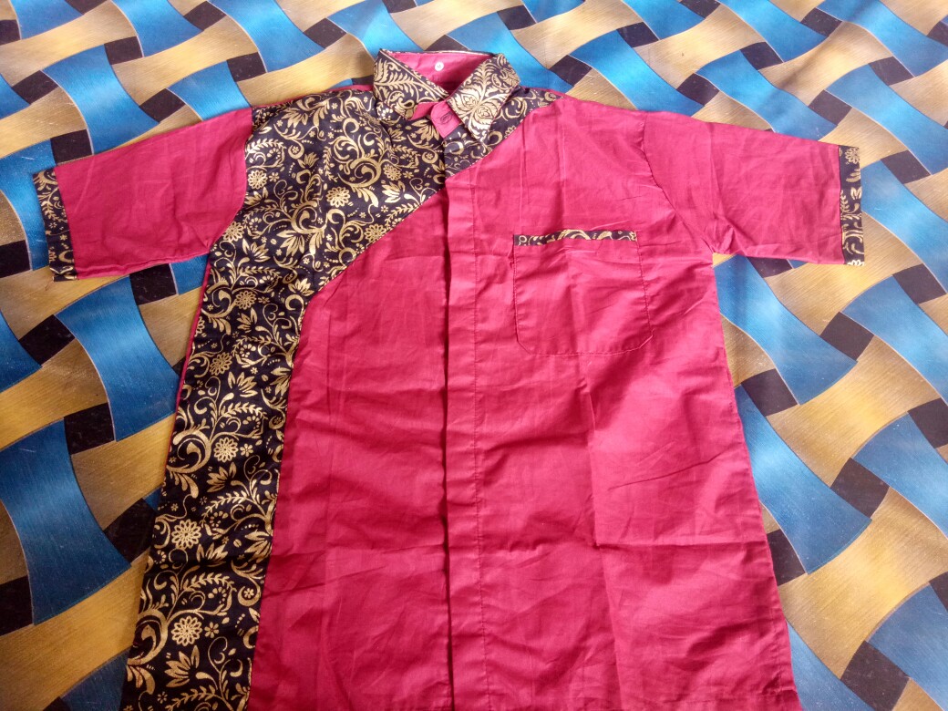 Seragam Batik Cowok Pekalongan / Seragam Atasan Batik Pria Kombinasi Prada Pekalongan