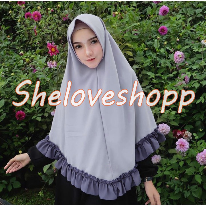 KHIMAR SEGIEMPAT INSTAN KRIWIL SYARI JUMBO HIJAB PASTAN KOMBINASI REMPEL SQUARE RANIA SHEEMA MURAH